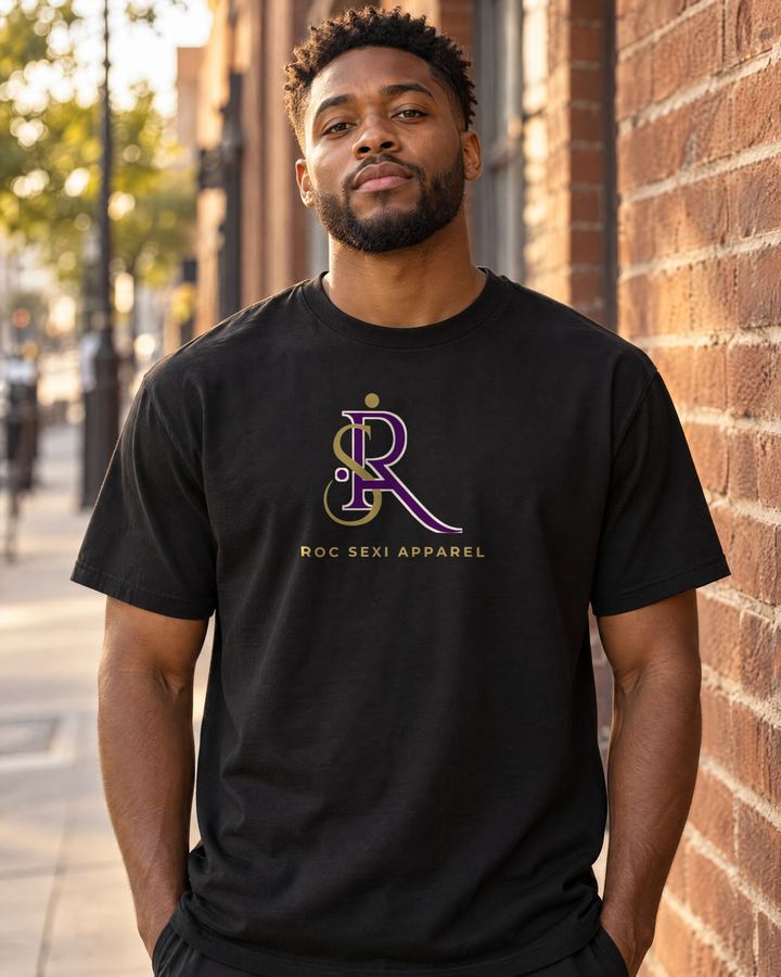 Logo Tee, Black design on Roc Sexi Apparel shirt