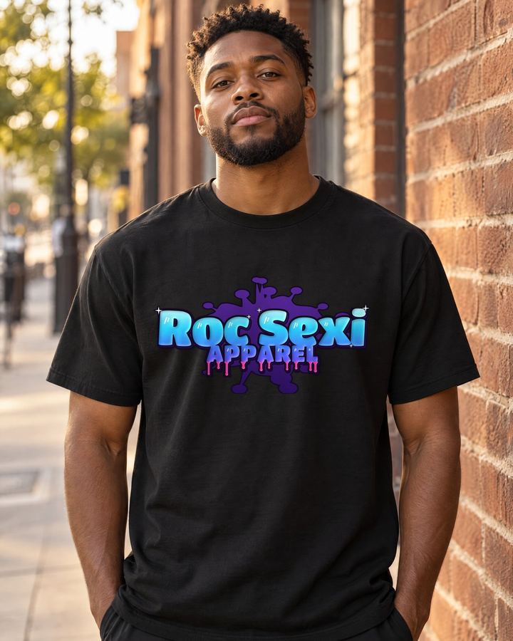 Cyan Drip design on Roc Sexi Apparel shirt
