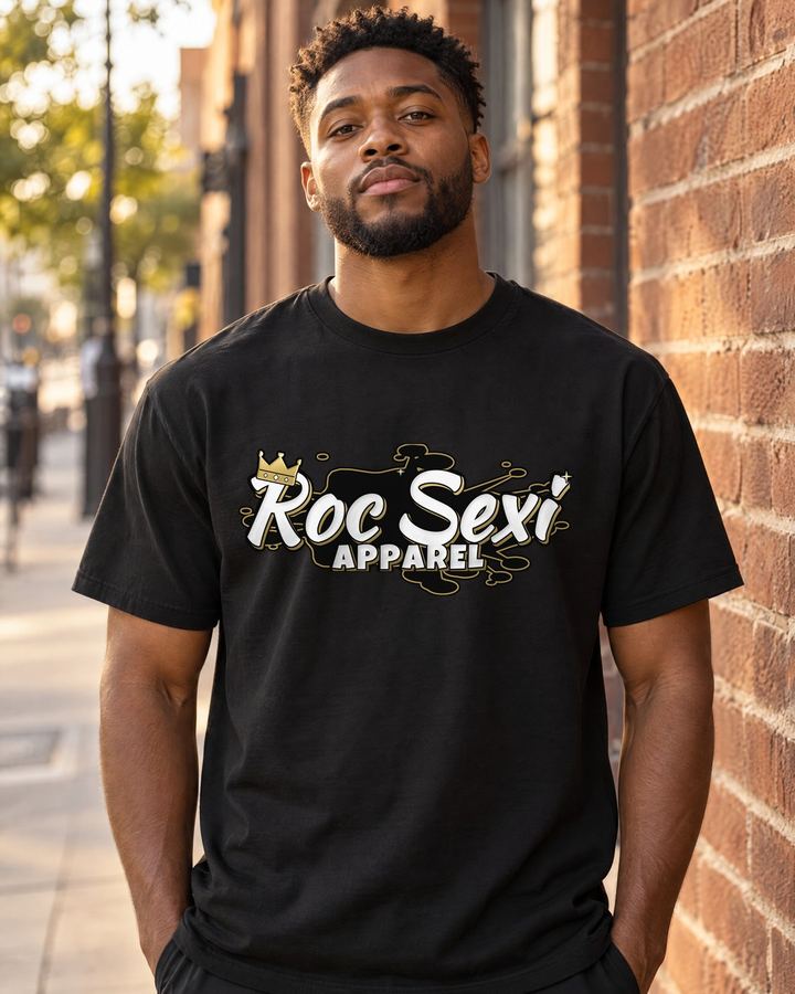 Black & Gold Crown design on Roc Sexi Apparel shirt